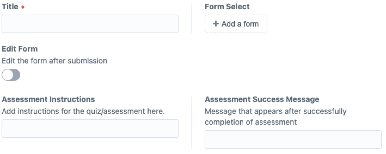 Admin UI Form Assessment