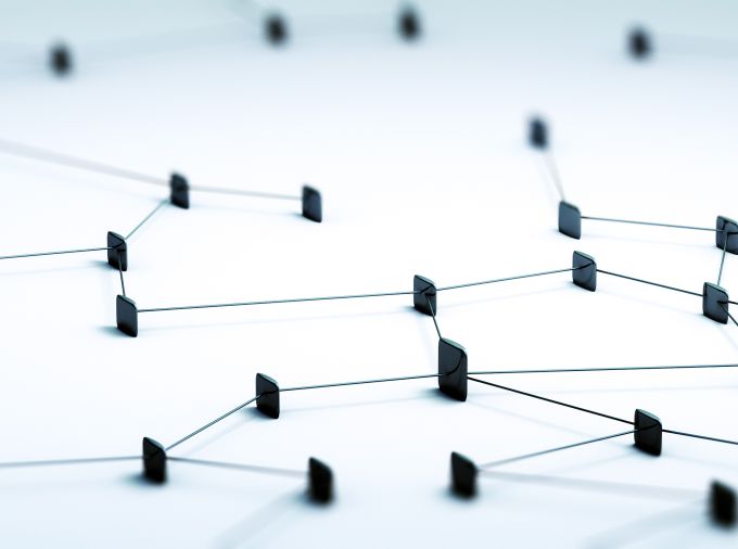 Abstract nodes and paths connections.