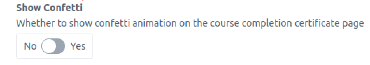 Admin UI shows confetti switch